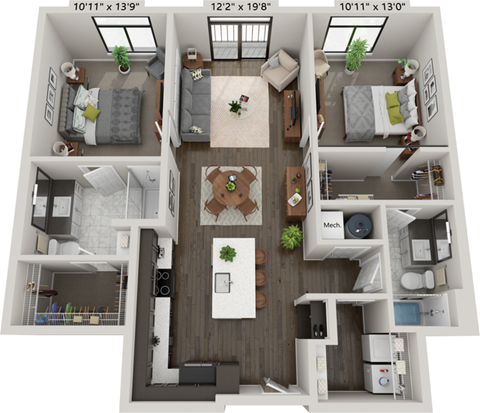 B3 two bedroom floorplan